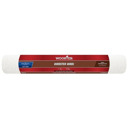 WOOSTER 18" Paint Roller Cover, 1/2" Nap Nap, Wool 0RR6320180